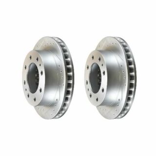 Front Cross Drilled Slotted Coated Performance Brake Rotor Set of 2
