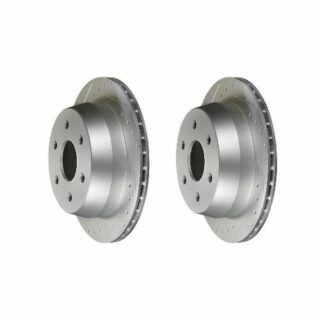 Rear Cross Drilled Slotted Coated Performance Brake Rotor Set of 2