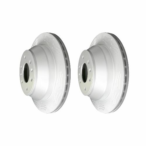 Rear High Carbon Slotted Coated Heavy Duty Performance Rotor Set of 2