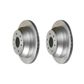 Rear Cross Drilled Slotted Coated Performance Brake Rotor Set of 2