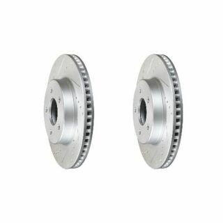 Front Cross Drilled Slotted Coated Performance Brake Rotor Set of 2