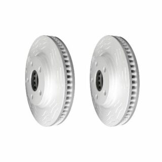 Front High Carbon Slotted Coated Heavy Duty Performance Rotor Set of 2