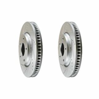 Front Cross Drilled Slotted Coated Performance Brake Rotor Set of 2