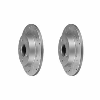 Rear Cross Drilled Slotted Coated Performance Brake Rotor Set of 2
