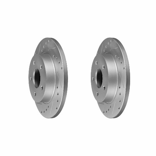 Rear Cross Drilled Slotted Coated Performance Brake Rotor Set of 2