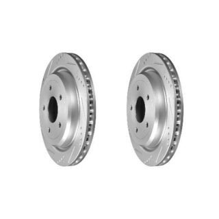 Rear Cross Drilled Slotted Coated Performance Brake Rotor Set of 2