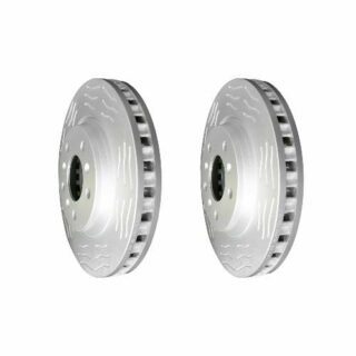 Front High Carbon Slotted Coated Heavy Duty Performance Rotor Set of 2