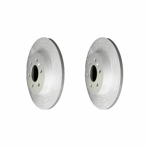 Rear High Carbon Slotted Coated Heavy Duty Performance Rotor Set of 2