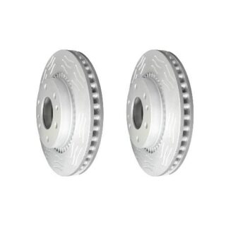 Front High Carbon Slotted Coated Heavy Duty Performance Rotor Set of 2