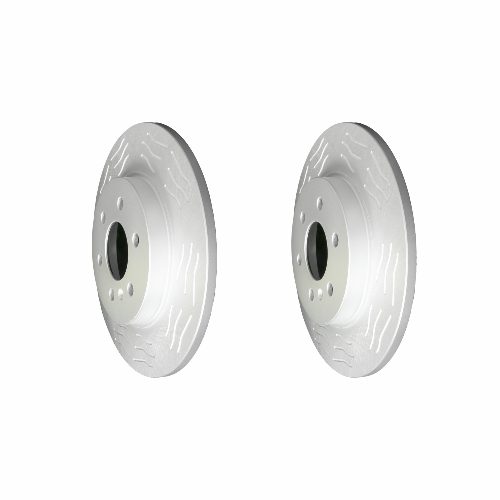 Rear High Carbon Slotted Coated Heavy Duty Performance Rotor Set of 2