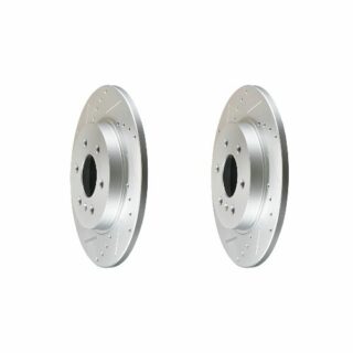 Rear Cross Drilled Slotted Coated Performance Brake Rotor Set of 2