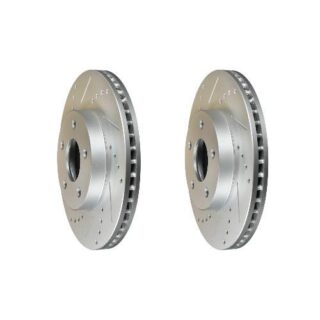 Front Cross Drilled Slotted Coated Performance Brake Rotor Set of 2