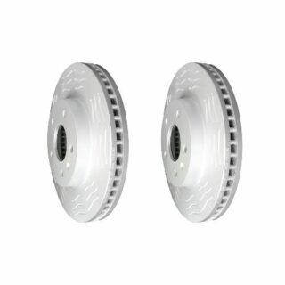 Front High Carbon Slotted Coated Heavy Duty Performance Rotor Set of 2