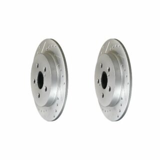 Rear Cross Drilled Slotted Coated Performance Brake Rotor Set of 2