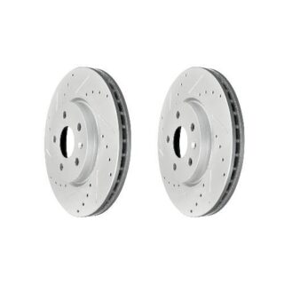 Front Cross Drilled Slotted Coated Performance Brake Rotor Set of 2