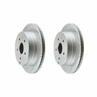 Rear Cross Drilled Slotted Coated Performance Brake Rotor Set of 2