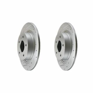 Rear Cross Drilled Slotted Coated Performance Brake Rotor Set of 2