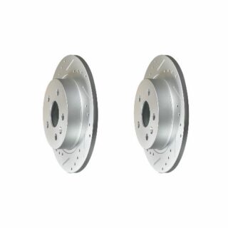 Rear Cross Drilled Slotted Coated Performance Brake Rotor Set of 2