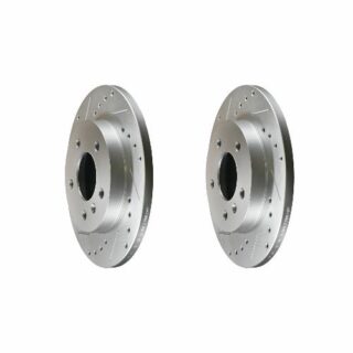 Rear Cross Drilled Slotted Coated Performance Brake Rotor Set of 2