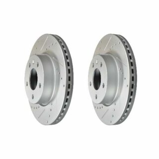 Front Cross Drilled Slotted Coated Performance Brake Rotor Set of 2