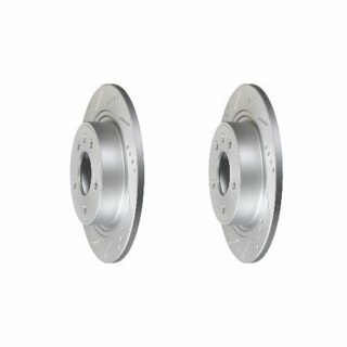 Rear Cross Drilled Slotted Coated Performance Brake Rotor Set of 2