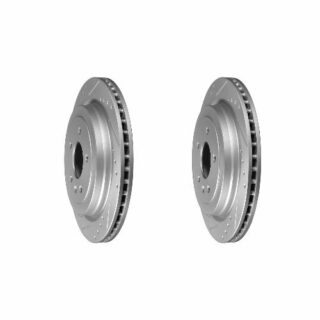 Rear Cross Drilled Slotted Coated Performance Brake Rotor Set of 2