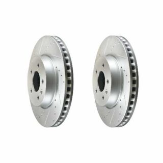 Front Cross Drilled Slotted Coated Performance Brake Rotor Set of 2