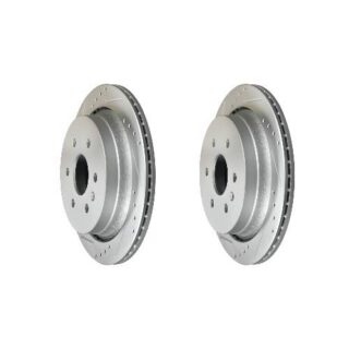 Rear Cross Drilled Slotted Coated Performance Brake Rotor Set of 2