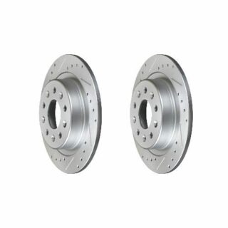 Rear Cross Drilled Slotted Coated Performance Brake Rotor Set of 2