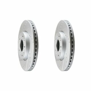 Front Cross Drilled Slotted Coated Performance Brake Rotor Set of 2