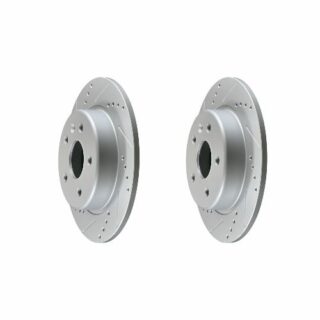 Rear Cross Drilled Slotted Coated Performance Brake Rotor Set of 2