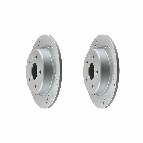 Rear Cross Drilled Slotted Coated Performance Brake Rotor Set of 2