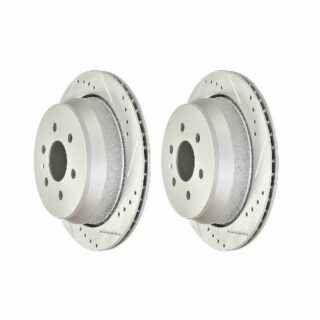 Rear Cross Drilled Slotted Coated Performance Brake Rotor Set of 2