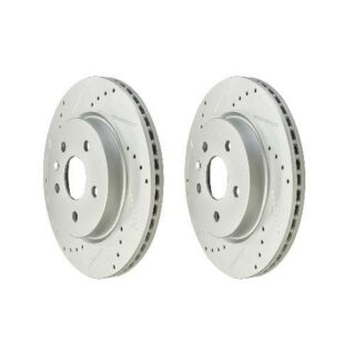 Rear Cross Drilled Slotted Coated Performance Brake Rotor Set of 2