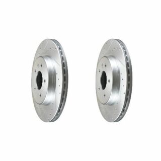 Rear Cross Drilled Slotted Coated Performance Brake Rotor Set of 2