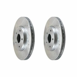 Front Cross Drilled Slotted Coated Performance Brake Rotor Set of 2