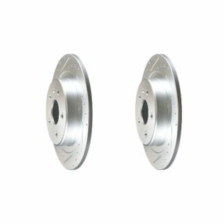 Rear Cross Drilled Slotted Coated Performance Brake Rotor Set of 2