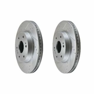 Front Cross Drilled Slotted Coated Performance Brake Rotor Set of 2