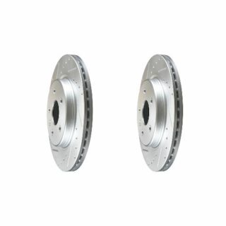 Rear Cross Drilled Slotted Coated Performance Brake Rotor Set of 2