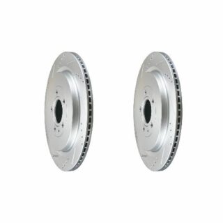 Rear Cross Drilled Slotted Coated Performance Brake Rotor Set of 2