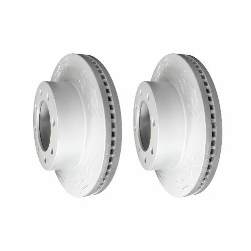 Front High Carbon Slotted Coated Heavy Duty Performance Rotor Set of 2