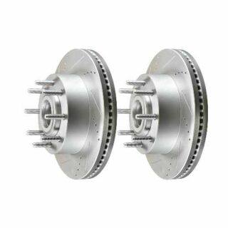 Front Cross Drilled Slotted Coated Performance Brake Rotor Set of 2