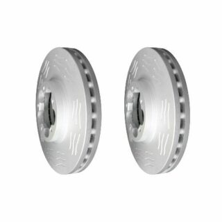 Front High Carbon Slotted Coated Heavy Duty Performance Rotor Set of 2