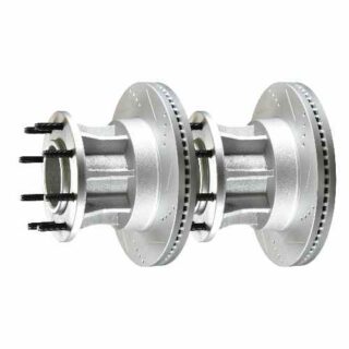 Front Cross Drilled Slotted Coated Performance Brake Rotor Set of 2