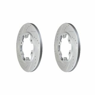 Rear Cross Drilled Slotted Coated Performance Brake Rotor Set of 2