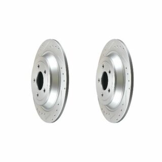 Rear Cross Drilled Slotted Coated Performance Brake Rotor Set of 2