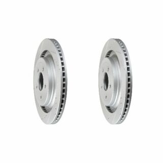 Rear Cross Drilled Slotted Coated Performance Brake Rotor Set of 2