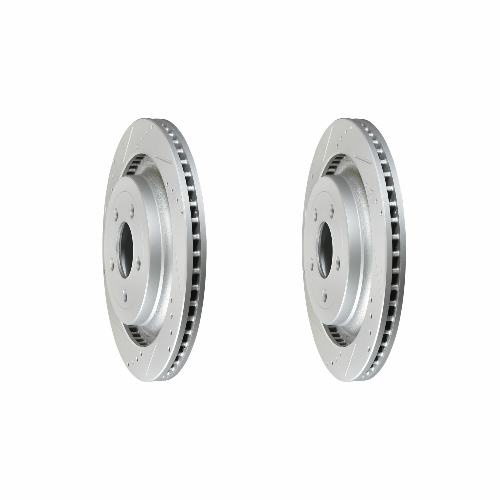 Rear Cross Drilled Slotted Coated Performance Brake Rotor Set of 2