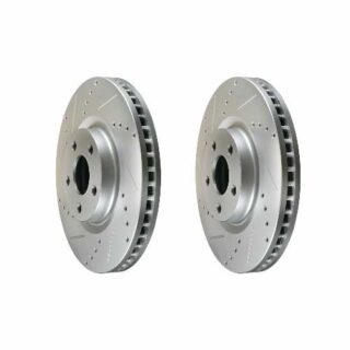 Front Cross Drilled Slotted Coated Performance Brake Rotor Set of 2