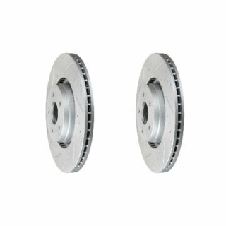 Front Cross Drilled Slotted Coated Performance Brake Rotor Set of 2